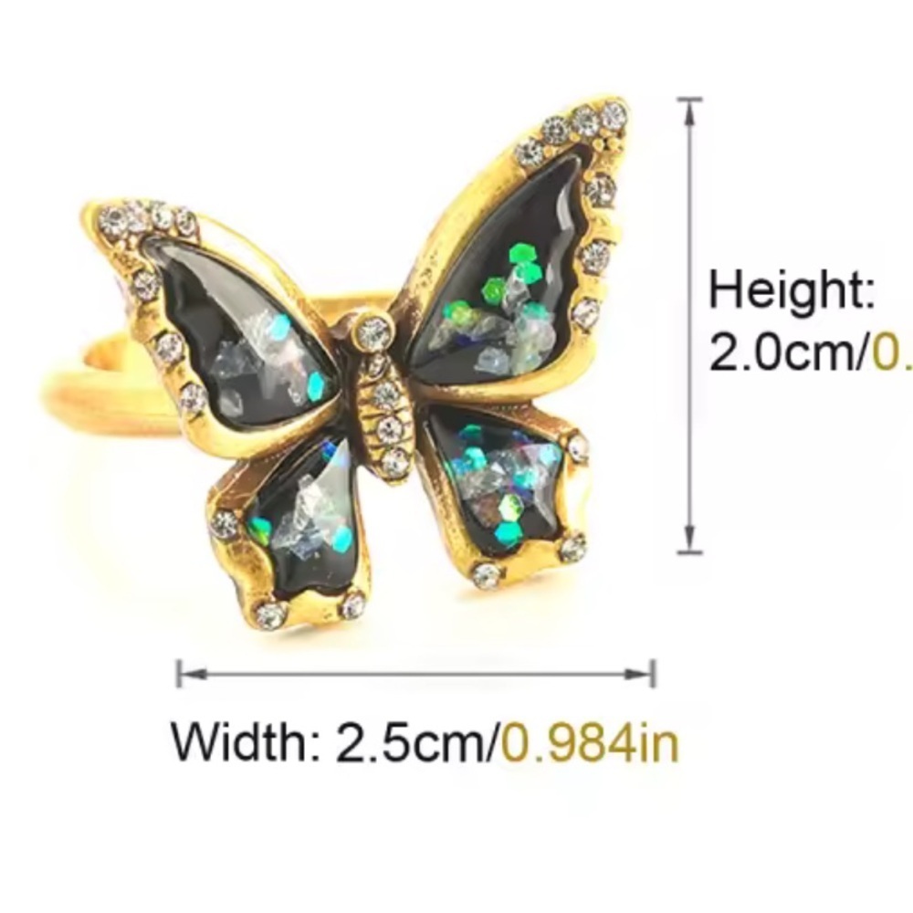 Antique Butterfly Midnight Ring - Picture 10 of 11
